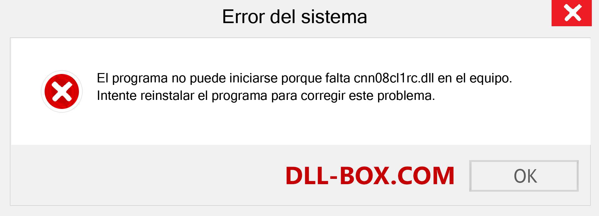 ¿Falta el archivo cnn08cl1rc.dll ?. Descargar para Windows 7, 8, 10 - Corregir cnn08cl1rc dll Missing Error en Windows, fotos, imágenes